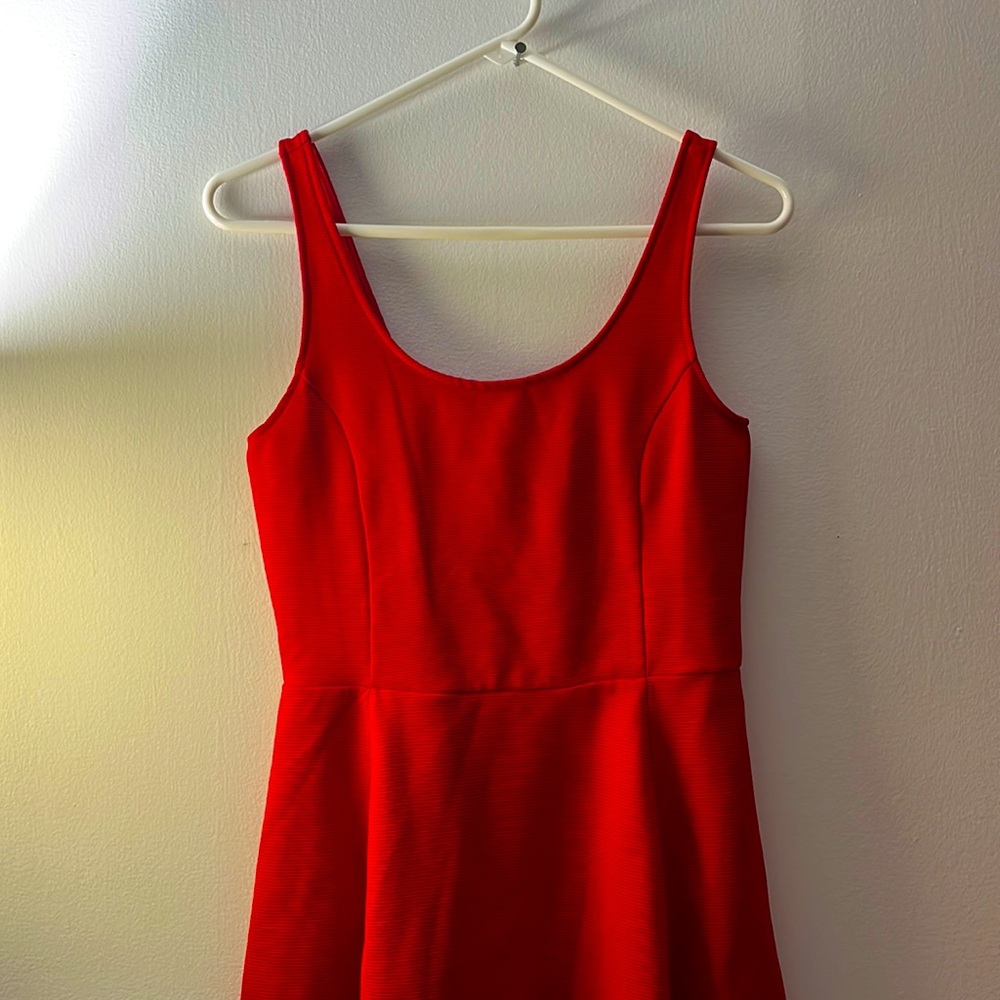 Red A-line, ribbed tank dress from H&M / Divided, size medium / 8